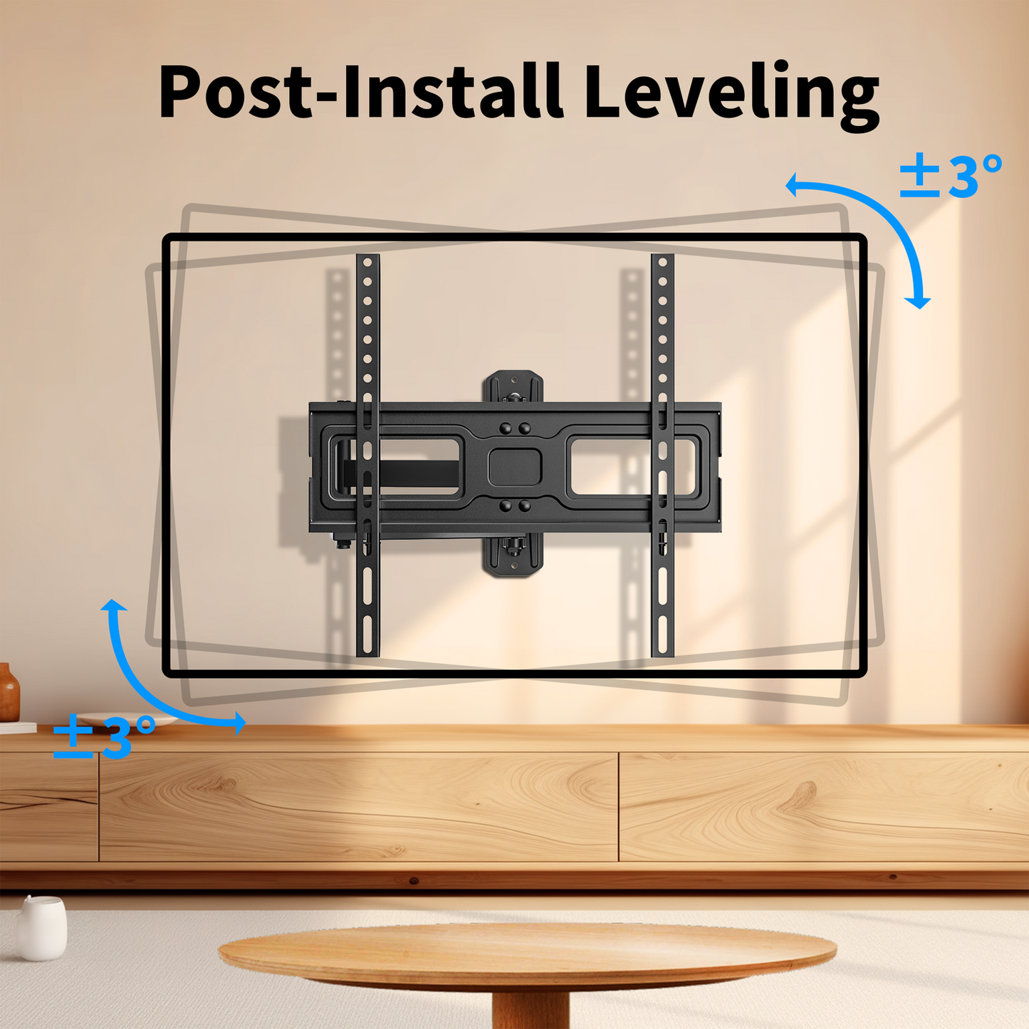 MountFTV Full Motion TV Wall Mount Bracket for 32-55 inch LED LCD OLED Flat Curved Screen TVs Up to 77lbs, Max 400x400mm