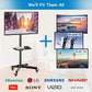 MountFTV Rolling TV Cart with Lockable Wheels for 23-60 inch LCD LED OLED Flat Curved TVs, Height Adjustable Mobile TV Stand for Home, Office, Black