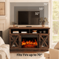 Electric Fireplace TV Stand for 70 inch TVs Farmhouse TV Console with 23″ Fireplace, Vintage Brown