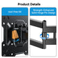 MountFTV Full Motion Long Arm TV Wall Mount for 26-65 Inch TVs, 37.4” Long Extension Corner TV Mount Bracket with Tilt, Swivel, Max 400 x 400mm, Holds up to 110 lbs, Single Wood Studs