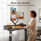 55" x 28″ Electric Standing Desk with Shelf and RGB LED Strip, Adjustable Height Computer Desk for Gaming, Home, Black