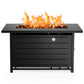 42" 2 in 1 Outdoor Propane Fire Pit Table with Lid,Lava Rock and 50,000 BTU for Patio Deck Garden Backyard Party
