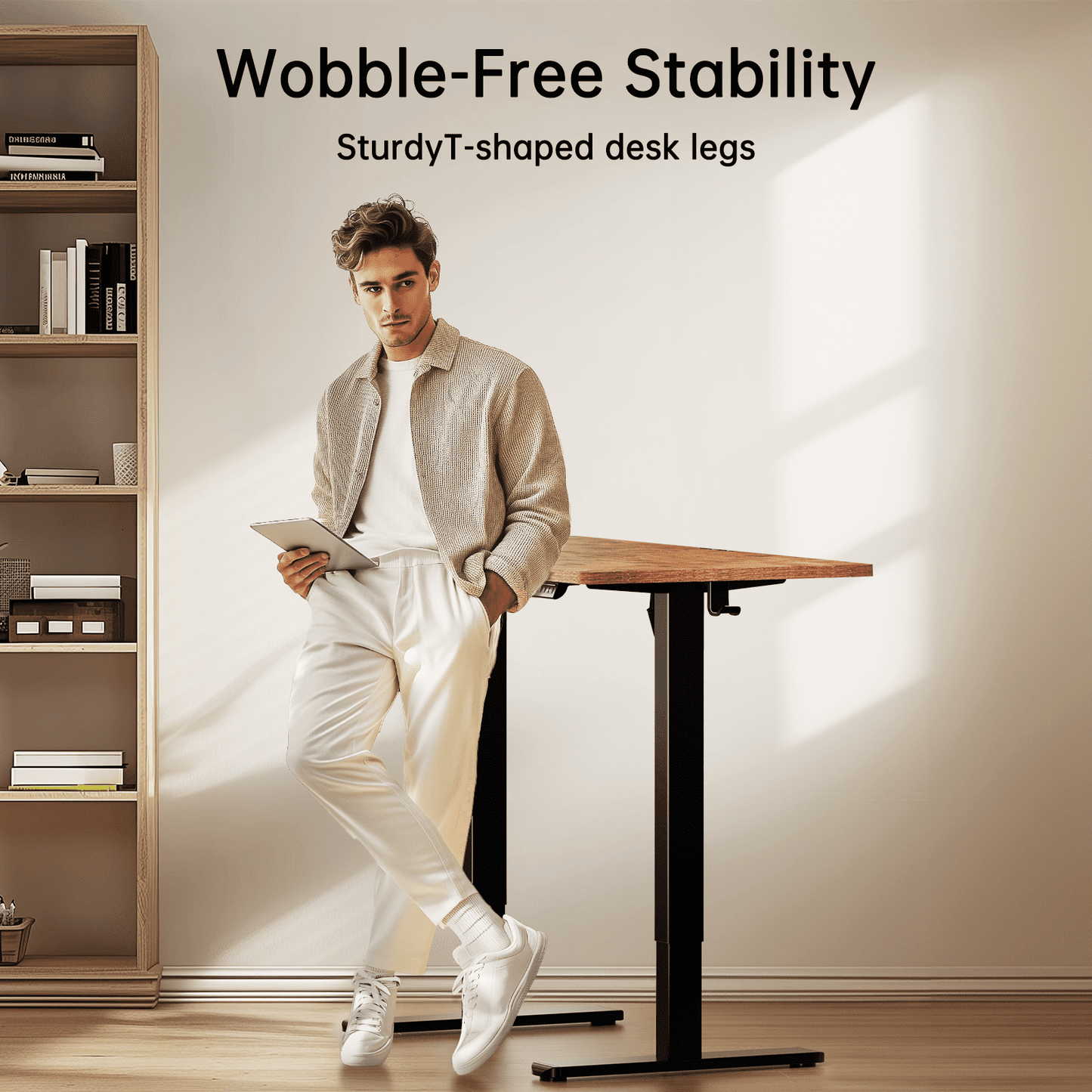 Height Adjustable Electric Standing Desk, 48 x 24 Inches Sit Stand up Desk,White