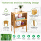 MONINXS Stackable End Tables, Bamboo Bedside Tables Storage Night tables for Bedroom, Set of 2