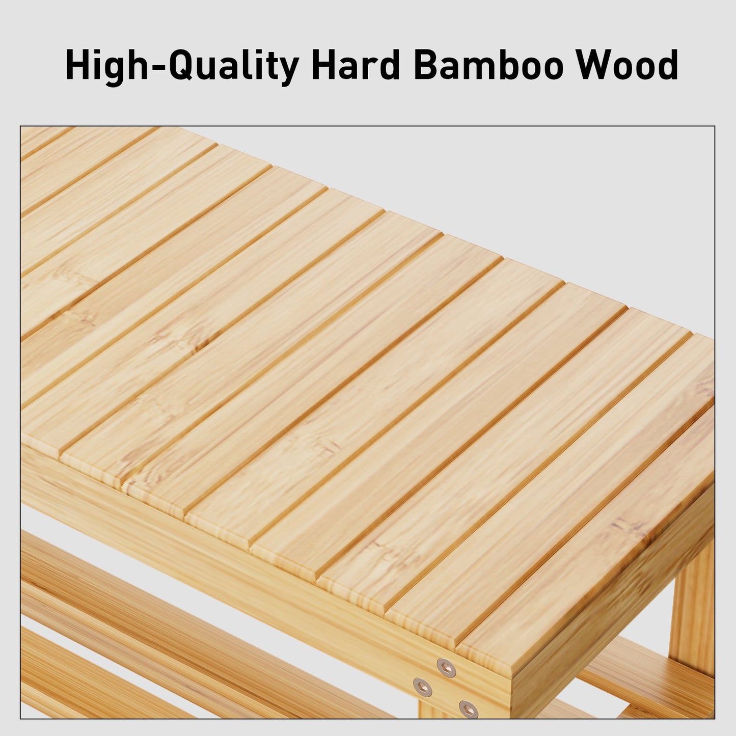 CHITOOMA 3 Tier Bamboo Shoe Storage Bench for Entryway,Wood Hallway Shoe Rack Shoe Organizer Shelf for Living Room Bedroom,Natural