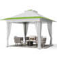 CHITOOMA 13 x 13 ft Outdoor Pop-up Gazebo, Patio Canopy Tent with Mosquito Nettings Vented Top and 169 Square ft of Shade for Garden, Party, Backyard, Khaki