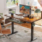 CHITOOMA 55" x 24" Electric Standing Desk with Keyboard Tray, Adjustable Height Sit Stand Up Desk, Home Office Gaming Desk Computer Workstation, Vintage Brown
