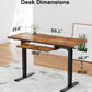 CHITOOMA 55" x 24" Electric Standing Desk with Keyboard Tray, Adjustable Height Sit Stand Up Desk, Home Office Gaming Desk Computer Workstation, Vintage Brown