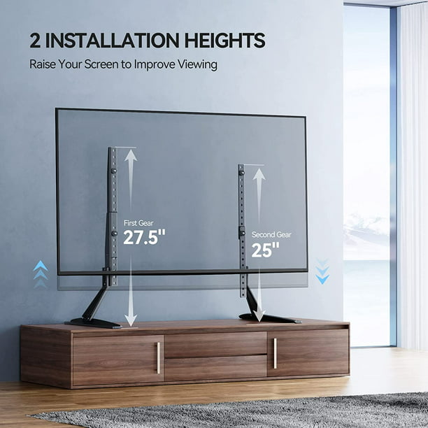 Myfurnideal Universal Table Top TV Stand for 22 - 65 Inch TVs with Height Adjustable Leg Stand, Holds up to 110 lbs, Max 800x500mm - Walmart.com
