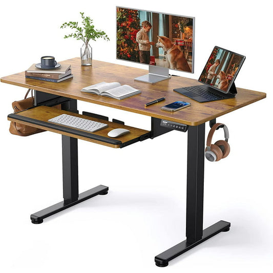 Electric Standing Desk with Keyboard Tray 48 x 24 Inches Height Adjustable Sit Stand up Desk Memory Computer Home Office Desk - Walmart.com