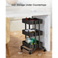 Myfurnideal 3-Tier Rolling Utility Cart Metal Storage Cart with Handle for Kitchen, Dining Room, Living Room, Hold up to 66lbs - Walmart.com