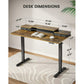 Height Adjustable Electric Standing Desk with Monitor Stand, 2 Drawers and Storage Shelf 48x24 Inches Sit Stand Up Desk, Vintage Brown - Walmart.com