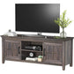 Farmhouse TV Stand for 65 Inch TVs Wood Media TV Table with Adjustable Storage Cabinet, Brown - Walmart.com