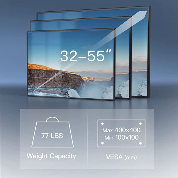 Myfurnideal TV Wall Mount for 32-55 inch Flat Curved Screen Full Motion TV Mount Bracket with Dual Articulating Arms, Hold up to 77lbs - Walmart.com