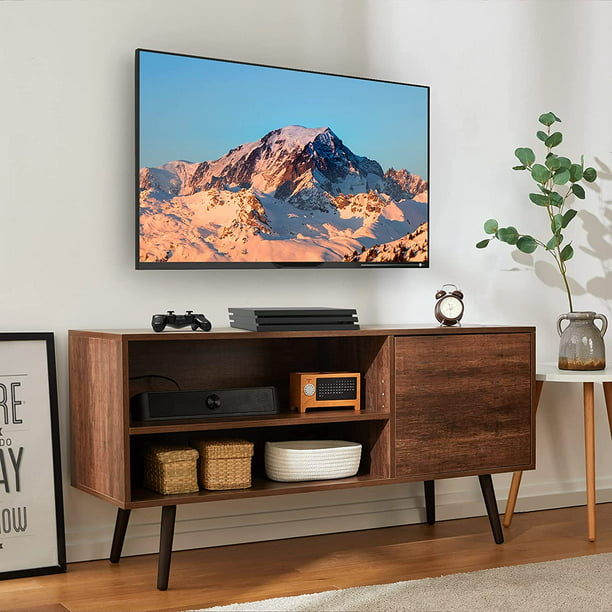 TV Console Table with Storage for 55 inch TV Retro Wood TV Stand & Entertainment Center for Living Room Bedroom - Walmart.com
