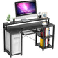 47" Computer Desk with Monitor Stand, Storage Shelves and Keyboard Tray Studying Writing Table for Home Office, Black - Walmart.com