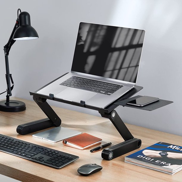 Myfurnideal Adjustable Laptop Table Stand for 15.6 Inch Laptops Portable Lap Desk with 2 CPU Fans, Detachable Mouse Pad for Sitting , Standing - Walmart.com