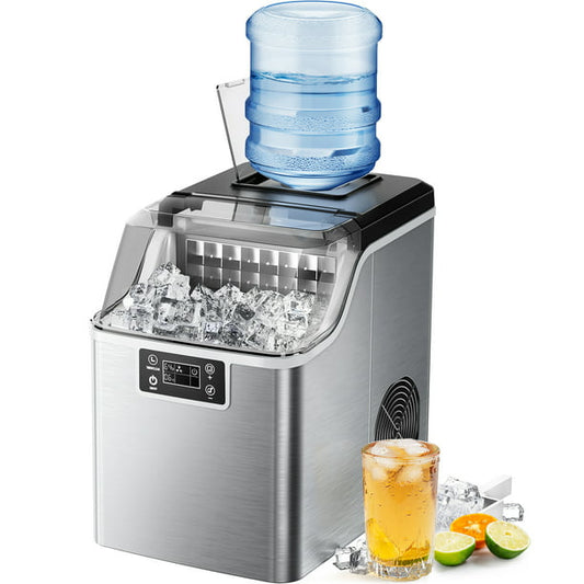 Ice Makers Countertop, 24pcs/13min, 45lbs/24h, 2 Ways to Add Water, Self-Cleaning, w/Scoop & Basket for Home, Kitchen, Office, Bar, Party - Walmart.com