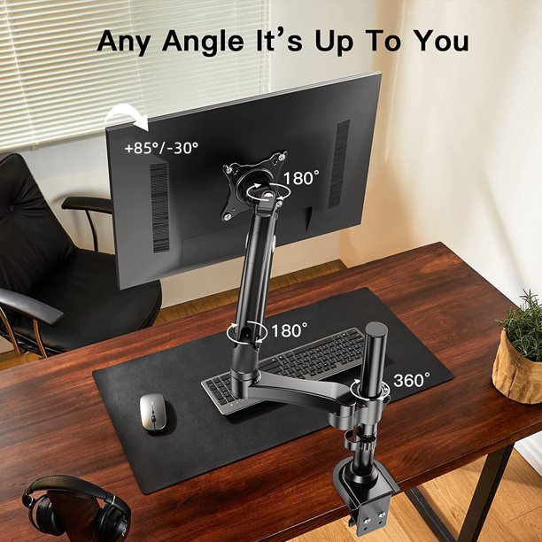 Myfurnideal Single Monitor Mount Fits 13-32'' Monitor with Height Adjustable Monitor Arm, Hold up to 19.8lbs - Walmart.com