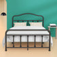 Full Size Metal Bed Frame No Box Spring Needed Platform Bed Frame with Sturdy Steel Headboard and Footboard, Black - Walmart.com