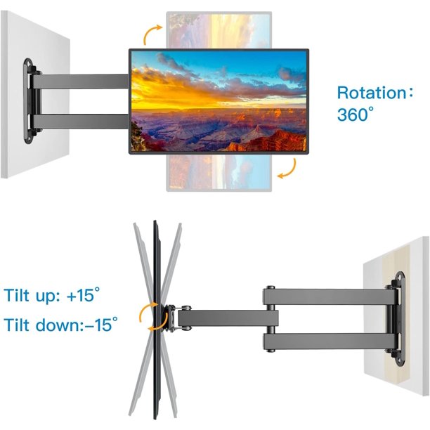 Full Motion TV Wall Mount Bracket for Most 13-30 inch TVs Monitors, Holds up to 33lbs, Max 100x100mm - Walmart.com