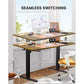 Electric Standing Desk with Wheels 55 x 24 Inch Height Adjustable Computer Stand Up Table for Home Office, Vintage Brown - Walmart.com