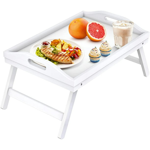 Myfurnideal Bamboo Bed Tray Table with Foldable Legs Laptop Desk Breakfast Tray for Sofa, Bed, Eating, Working - Walmart.com