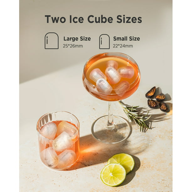Ice Makers Portable Countertop, 26lbs/24h, 9pcs/6min, w/ 2 Sizes Bullet-Shaped Ice, Self-Cleaning, w/Scoop & Basket for Home, Kitchen, Office, Bar - Walmart.com