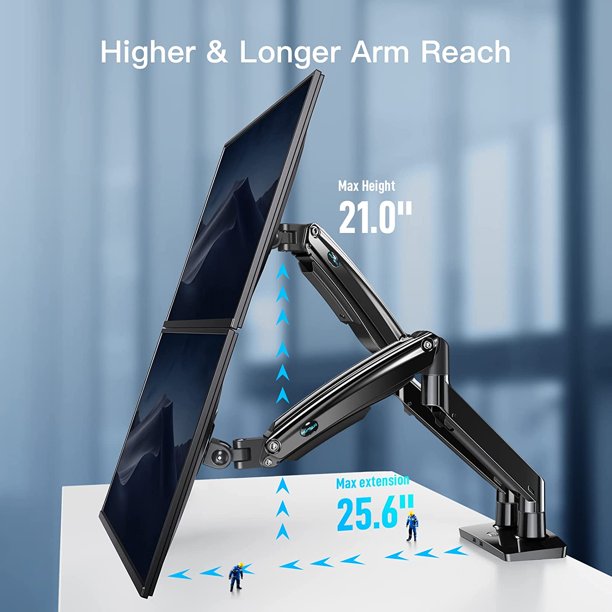 Myfurnideal Dual Monitor Stand for 13 to 35 inch Screen Height Adjustable Dual Monitor Mount with USB, Each Arm Hold up to 26.4lbs - Walmart.com