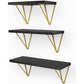 Myfurnideal 3 Sets Floating Shelves Wall Mounted Shelves for Bedroom, Living Room, Bathroom, Kitchen, Black - Walmart.com
