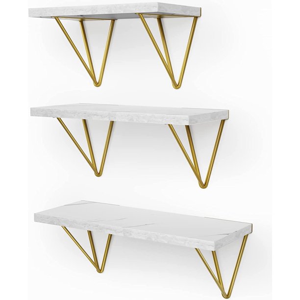 Myfurnideal 3 Sets Floating Shelves Wall Mounted Shelves for Bedroom, Living Room, Bathroom, Kitchen - Walmart.com