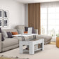 39.4" Lift Top Coffee Table with Storage Compartment and Shelves for Living Room, White - Walmart.com