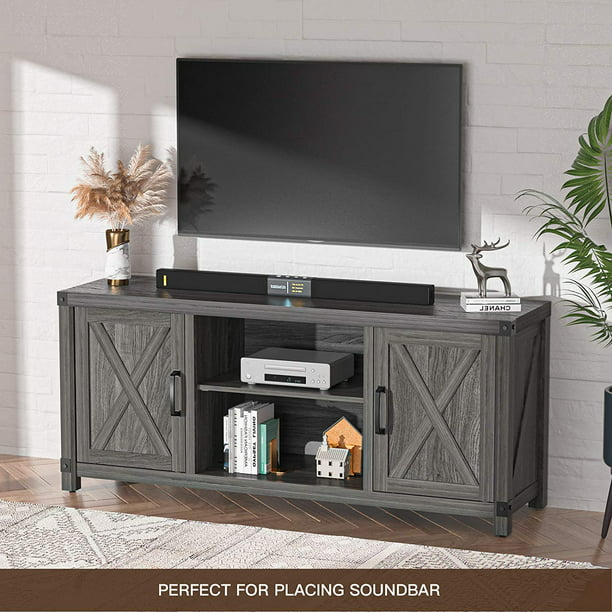 Console Cabinet for 65 Inch TVs with Media Shelves TV Stand Entertainment Center for Soundbar Barn Door TV Stand with Storage for Living Room - Walmart.com