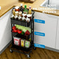 Myfurnideal 3 Tier Mesh Utility Cart Multifunctional Storage Shelves Rolling Metal Organization Cart with Handle and Lockable Wheels for Kitchen, Living Room, Office - Walmart.com