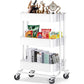 Myfurnideal 3-Tier Rolling Utility Cart Metal Storage Cart with Handle for Kitchen, Dining Room, Living Room, Hold up to 66lbs - Walmart.com