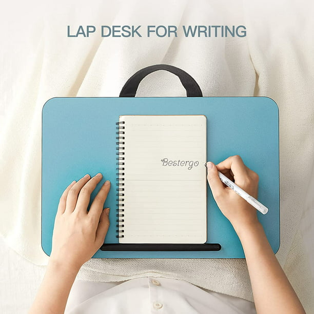 Portable Lap Desk Fits up to 14" Laptops Lightweight Laptop Tray with Zippered Storage & Anti-Slip Strip for Bed Sofa Travel - Walmart.com