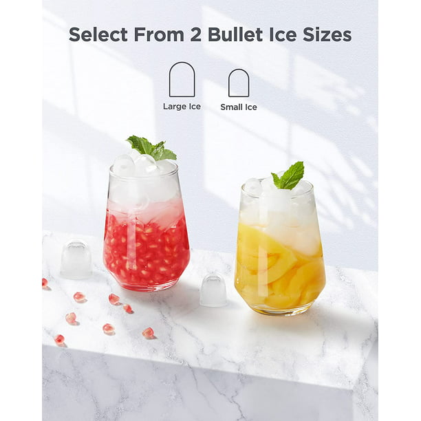 Portable Ice Makers Countertop, 9pcs/6min, 26lbs/24h, w/ 2 Sizes Bullet-Shaped Ice, Self-Cleaning, w/Scoop & Basket for Home, Kitchen, Office, Bar, Party, Silver - Walmart.com