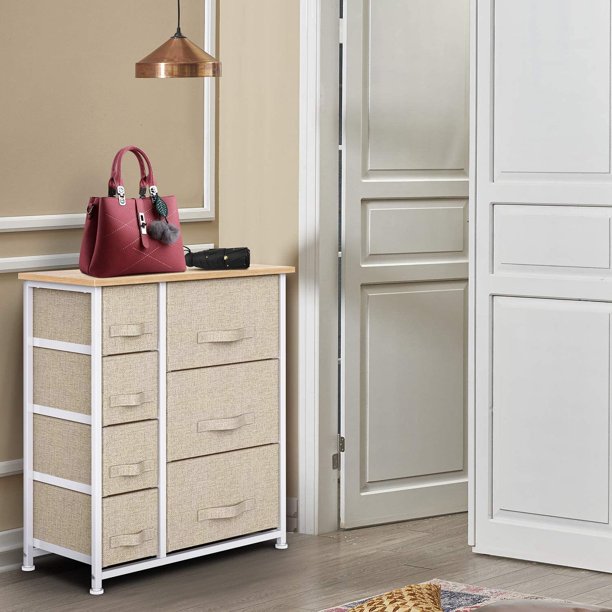 Myfurnideal Storage Tower with 7 Drawers Fabric Dresser Drawer with Steel Frame for Closet, Hallway, Entryway, Nursery Room - Walmart.com