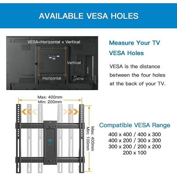 Myfurnideal Corner TV Wall Mount Bracket Full Motion Articulating TV Mount for 26-60 inch LED, LCD Flat Curved Screen TVs, Holds up to 99 lbs, Max 400x400 - Walmart.com