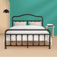 Queen Size Metal Bed Frame No Box Spring Needed Platform Bed Frame with Sturdy Steel Headboard and Footboard, Black - Walmart.com