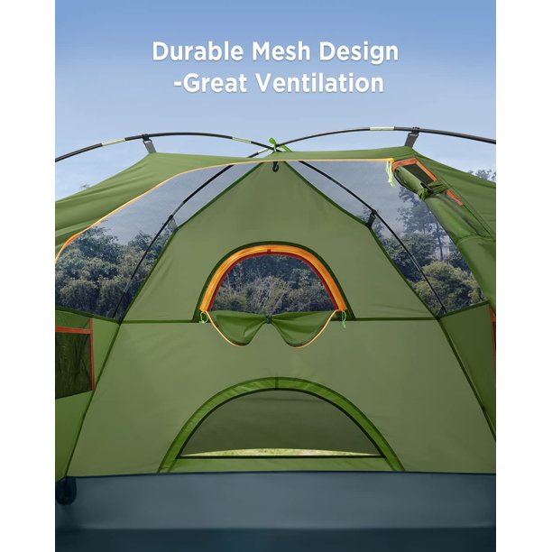 6-Person Family Camping Tent with Removable Rainfly & Carry Bag, Green - Walmart.com