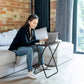 Pipishell Folding TV Tray Table & Snack Table Tray for Home Office,14.9"D x 18.8"W x 26"H inch Black