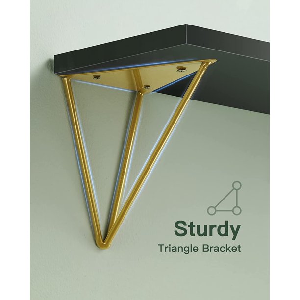 Myfurnideal 3 Sets Floating Shelves Wall Mounted Shelves for Bedroom, Living Room, Bathroom, Kitchen, Black - Walmart.com