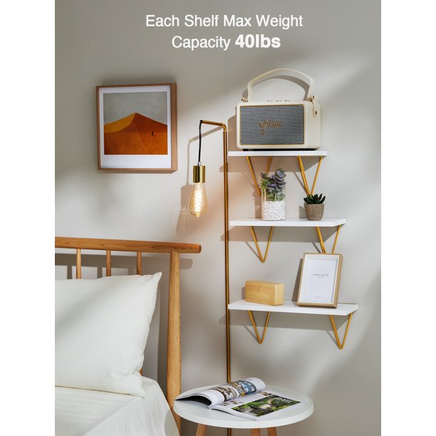 Myfurnideal 3 Sets Floating Shelves Wall Mounted Shelves for Bedroom, Living Room, Bathroom, Kitchen - Walmart.com
