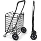 Folding Shopping Cart with Dual Swivel Wheels for Groceries, Holds up to 66Ibs - Walmart.com