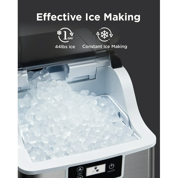 Nugget Ice Maker, 44lbs/24h, 100pcs/10min, Automatic Timer & Self-Cleaning for Home, Kitchen, Office, Bar, Party - Walmart.com