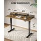 Height Adjustable Electric Standing Desk with Monitor Stand, 2 Drawers and Storage Shelf 55x28 Inches Sit Stand Up Desk, Vintage Brown - Walmart.com