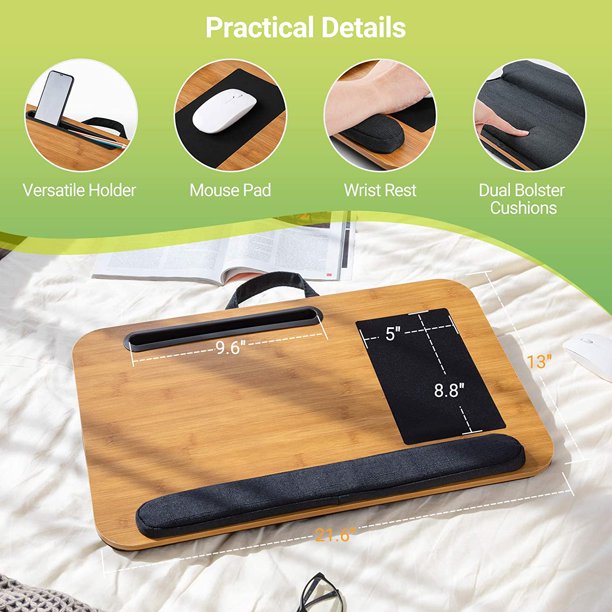 Myfurnideal Laptop Lap Desk Laptop Stand Fits Up to 17 Inch Laptop with Wrist Rest & Built-in Mouse Pad for Home, Office - Walmart.com