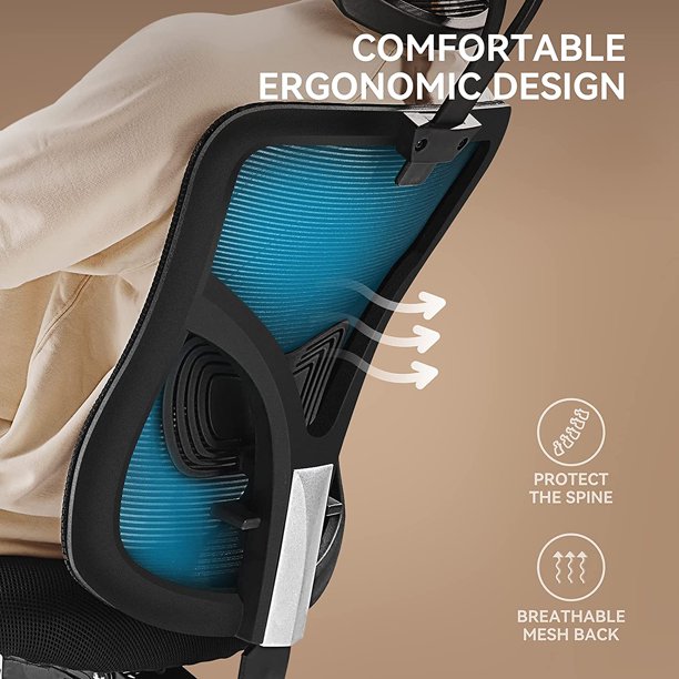 Ergonomic Office Chair with Lumbar Support, Adjustable Armrest, Backrest and Headrest, Black - Walmart.com