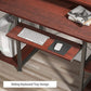 47" Computer Desk with Monitor Stand, Storage Shelves and Keyboard Tray Studying Writing Table for Home Office, Cherry - Walmart.com